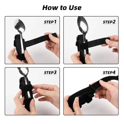 Universelle Manschette, Utensilienhalter Zum Halten von Utensilien, Verstellbarer Haltegurt, ADL-Esshilfe für ältere Menschen mit Schwachem Griff, Erleichtert die Essenszeit