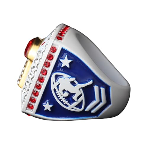 Image of 12 pcs Pack FFT02 6 Styles Football Championship Trophy Ring Champion and Finalist Awards Finger Size 9