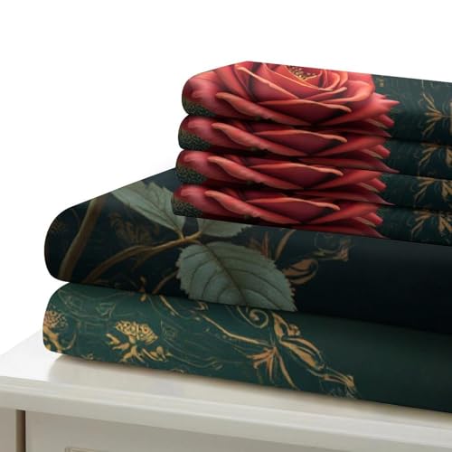 Housse de couette motifs floraux en microfibre douce effet 3D