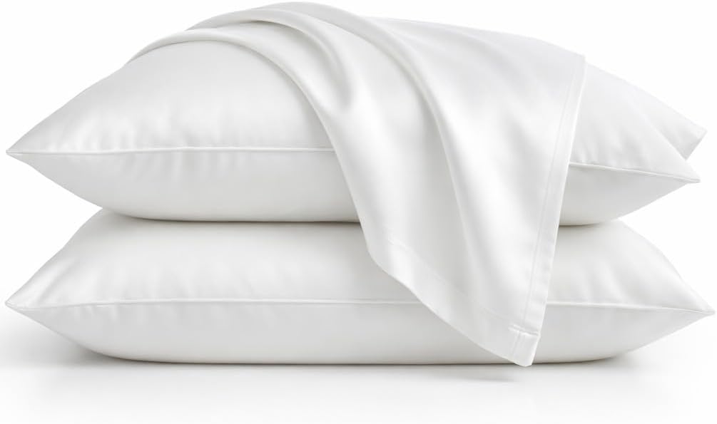 Bare Home Flannel Standard Pillowcases Set of 2-100% Cotton - Velvety Soft & Cozy - Double Brushed Heavyweight Flannel Pillowcases (Standard Pillowcase Set of 2, White)