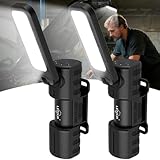 2 Pcs Rechargeable 5000lm LED Work Light BBQ Grilling Accessories with Magnetic Base, 180° Rotate Mechanic Grill Light for Car Repair, Emergency, Camping, Outdoor & Mechanics Tools