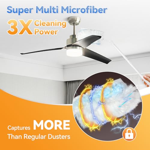 Image of 60 Pack Dusters Refills Compatible with Swiffer Duster Handle Models, 180 One Sided Duster Refills for Short and Extendable Handles, with 1 Pack Extendable Handle + 1 Short Handle
