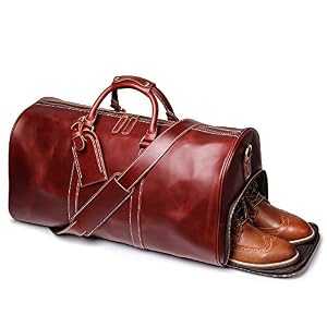 LEATHFOCUS Leathfocus Leder-Reisetasche, Klassische Leder-Wochenendtasche, Herren, Geschenk über Nacht, Retro, Sport, Fitnessstudio, Handgepäck, YKK-Reißverschluss, rotbraun, L, XL LEATHFOCUS Leathfocus Leder-Reisetasche, Klassische Leder-Wochenendtasche, Herren, Geschenk über Nacht, Retro, Sport, Fitnessstudio, Handgepäck, YKK-Reißverschluss, rotbraun, L, XL