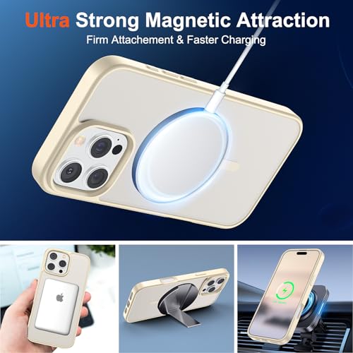 SUPFINE Magnetic for iPhone 16 Pro Max Case (Compatible with MagSafe) (Military Grade Drop Protection) Slim Translucent Matte Shockproof with Anti-Fingerprint Phone Case,Antique White by SUPFINE - Image 5