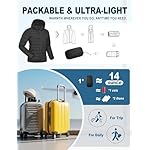 Women's Lightweight Packable Puffer Jacket Quilted Insulated Warm Winter Coat Full-Zip Hooded Outerwear for Hiking Travel - Image 3