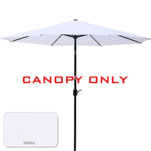 Image of ABCCANOPY 9ft Market Umbrella Replacement Patio Umbrella Top Outdoor Umbrella Canopy 8 Ribs 23+ Colors(Sorrento White)