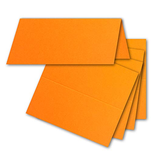 Neuser FarbenFroh place cards, size: 100 x 90 mm (folded 100 x 45 mm), 250 g/m², very sturdy and heavy quality 50 Pieces 11 - Orange