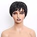 YOUKNOWIG Pixie Cut Wig Human Hair Short Pixie Cut Wigs for Black Women Glueless Short Layered 100% Brazilian Human Hair Wigs For Women Full Machine Made None Lace Front Wig 1B Color