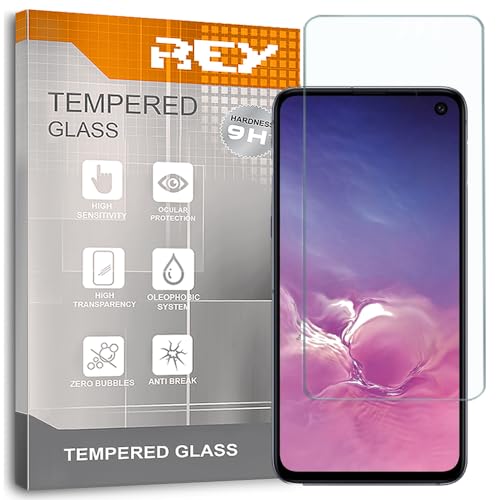 REY 2X Protector Pantalla para Samsung Galaxy S10e, Cristal Vidrio Templado Premium