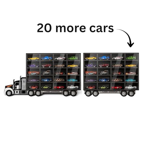Image of Lumora Craft Studio Truck Shape Die Cast Car Display Shelf for 1:64 Scale Toy Cars | Wall Mounted MDF Storage Organizer | Personalized Name Option | 12 Slots, 20 Slots & Extension Add-On (Extension)
