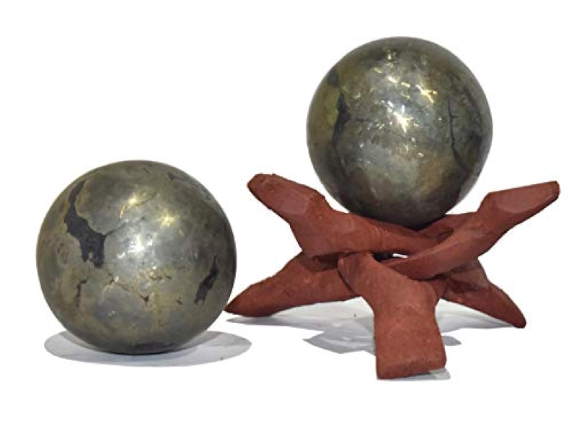 Pyrite Natural Crystal Ball with Stand, Size 2-2.5 Inch