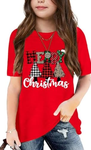 Image of Graphic Tees for Girls Kids Summer Tops Crewneck Short Sleeve T Shirt 5-14 Years
