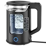 Wasserkocher,1,7 L Glaswasserkocher Schnurlos mit LED-Anzeigelampen, 3000W tragbarem Elektro-Warmwasserkessel, automatischem Abschaltschutz, Wasser Schnell Kochen (Schwarz)
