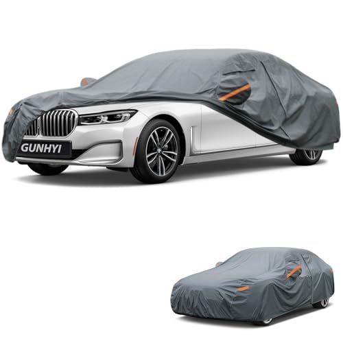 Image of GUNHYI Premium Car Cover Custom Fit BMW 7-Series(1977-2001), 16 Layers Heavy Duty Car Cover Waterproof All Weather with Zipper Door for Sun Rain Snow Dust Uv Protection