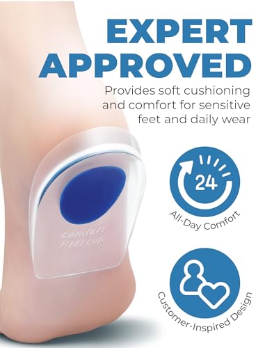Image of Gel Heel Pads, 6 Pack, for Achilles Tendonitis, Shoe Wedge Inserts for Plantar Fasciitis, Bone Spur, Foot Pain Relief Support, Comfort Cushion Insoles for Women /Men