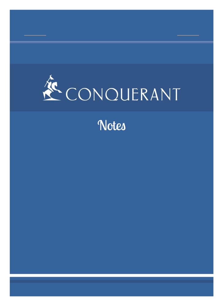 Conquérant Lot de 40 Bloc-Notes A6 Petits Carreaux 5mm 200 Pages Agrafées Tête Couverture Carte Bleu