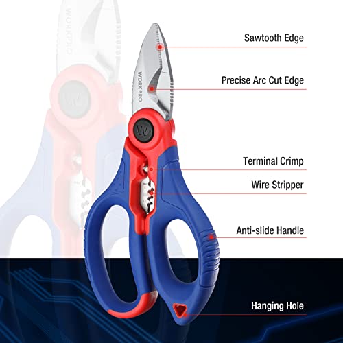 image for WORKPRO Stainless Electricians Scissors, 6.4