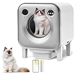 Sereiney Self Cleaning Cat Litter Box, 90L Extra Large Automatic Litter Box with APP Control, Odor-Free Robot Litter Box Self Cleaning for Multiple Cats with Safety Sensors & Trash Bags