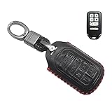 Compatible with fit for 2019 2018 2017 Honda Clarity Electric Hydrogen Plug-In Hybrid Fuel Cell PHEV Smart Leather Case Key Fob Cover Keyless Remote Holder Protecter Accessories, Bonus: Silicone Case