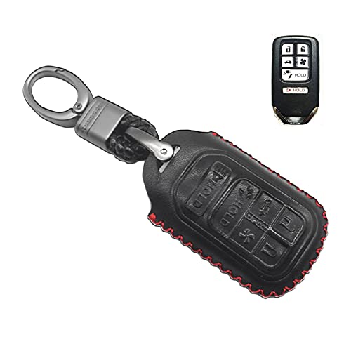 MECHCOS Compatible with Honda Clarity Leather Key Fob Cover Case Smart Keyless Remote Holder Protecter Accessories