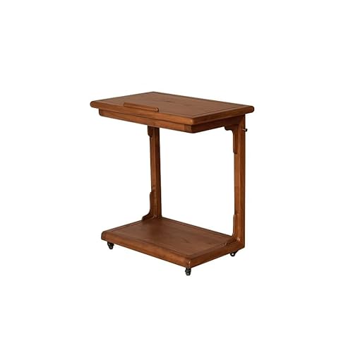 XUNTING Bed Side Table Living Room Wooden Movable Sofa Side