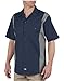 Dickies Occupational Workwear LS524DNSM 3XLT Polyester/ Cotton Men's Short Sleeve Industrial Color Block Shirt, 3X-Large Tall, Dark Navy/ Smoke