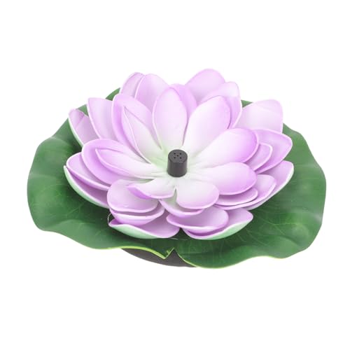 IWOWHERO Fontaine Solaire De Jardin Flottante De Lotus Violet 7v 1,2w pour Décoration Extérieure Étang Et Piscine, Fontaine à Énergie Solaire pour Bassin, Pompe Écologique Solide
