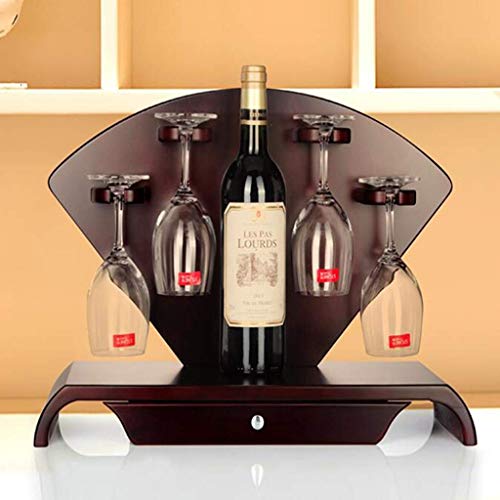Soporte para vino con cajones y porta copas