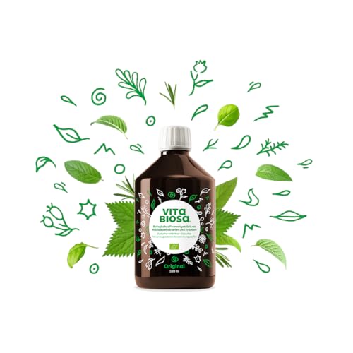 Vita Biosa Original Bio Fermentgetränk 500 ml – frisch und säuerlicher Geschmack mit Milchsäurekulturen aus 19 Kräutern – vegan, zuckerfrei, laktosefrei – kontrolliert biologischem Anbau