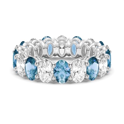 MSBLUE Spinel and Moissanite Eternity Ring