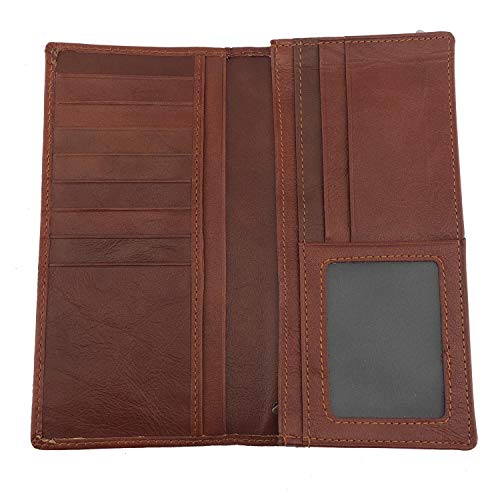 Scorpion Men Biker Leatehr Long Card wallet Purse with chain