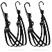 Produktbild PRETEX 2er-Set mit 4 elastischen Latex + Nylon Spanngummi mit 2 rostfreien Haken - universelle Spanngurte Gepäckspanner Expander Befestigungsriemen zur Ladungssicherung - Schwarz