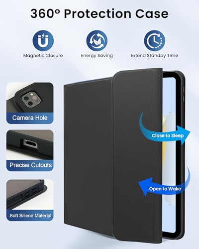 Funda con teclado iPad Air 11 M4 para escribir textos largos cómodamente 6