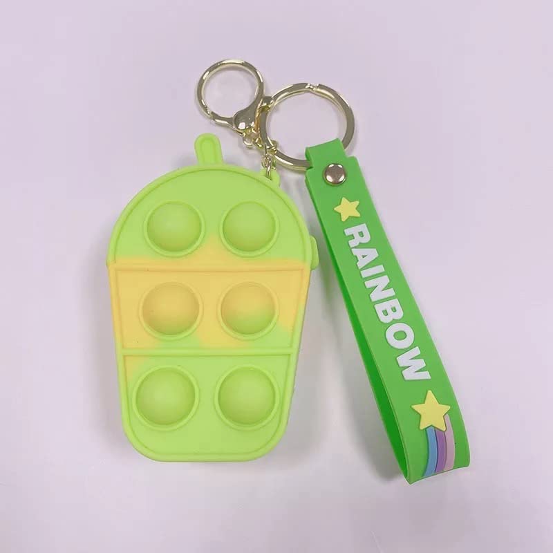 Image of AUGEN Cute Pop It Coin Purse Pouch Keychain For Gifting With Key Ring Anti-Rust (Pack Of 1)