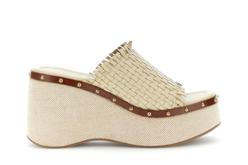 Sandales-chaussons en cuir tressé haut de gamme à talon compensé élégant