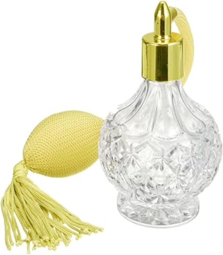 Image of BOGZON 80ml Clear Crystal Vintage Style Perfume Bottle Gold Long Spray Tassels Atomizer Pump Refillable Glass Bottles Makeup Tool