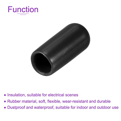 Dmiotech 20 Pack 1/4"(6Mm) Id Black Screw Thread Protectors Rubber End Caps Bolt Covers For Screw Bolt Furniture Pipe #TOP4