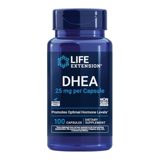 Life Extension DHEA 25 mg – Hormone Balance Supplement, Memory, Muscle Health, Bone Health, Men’s Health, Women’s Health, Gluten-Free, Non-GMO, 100 Capsules
