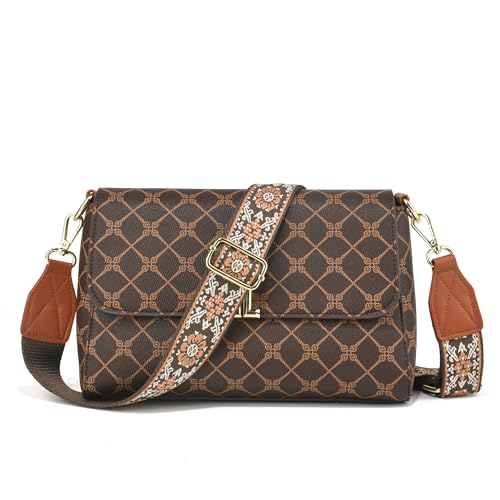 Image of Purse Strap,1.5 inch Leather End Shoulder Strap Adjustable Replacement,Retro Multi-Pattern Crossbody Bag Straps