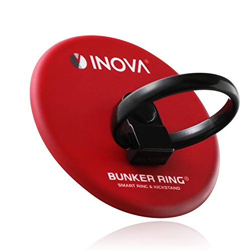 INOVA(イノバ) × BUNKER RING コラボデザイン 正規代理店品 スマホリング 360度回転 スマホ タブレット バンカーリング 丸型 レッド