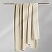 RESTILO Kuscheldecke 70x150 cm beige Decke Microfaser Wohndecke Tagesdecke Fleece weich sanft kuschelig skandinavischer Stil Cappuccino Henry