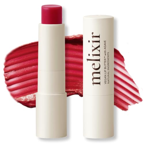 Melixir Vegan Lip Butter, Tinted Lip Balm for Dry Lips #15 Dirty Pink