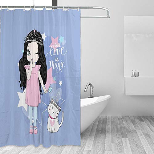 Rideau de douche imperméable contre les éclaboussures en tissu polyester 60x72 - 2