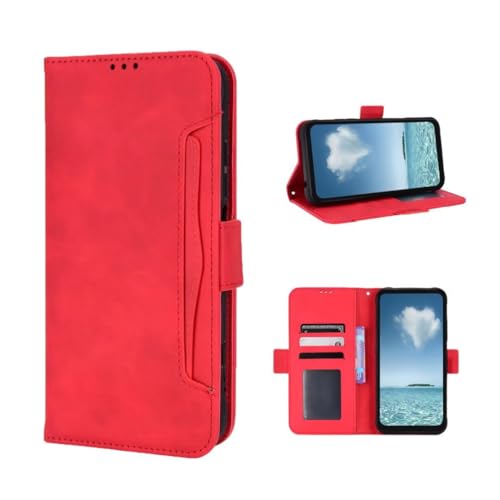 Coque étui Xiaomi Redmi 15 4G portefeuille magnétique rouge rosso