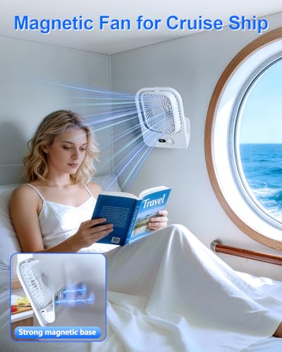 scenein Small Wall Mount Usb Fan with Magnetic Base for Cruise Ship Cabin - image 2