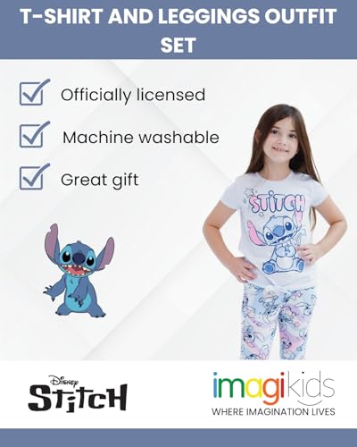 Disney Lilo & Stitch Little Girls T-Shirt and Leggings Outfit Set Blue 4 - image 2