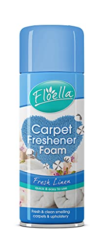 Floella Carpet & Upholstery Freshener, Long Lasting Fresh Linen Fragrance, 400Ml Aerosol, Clear