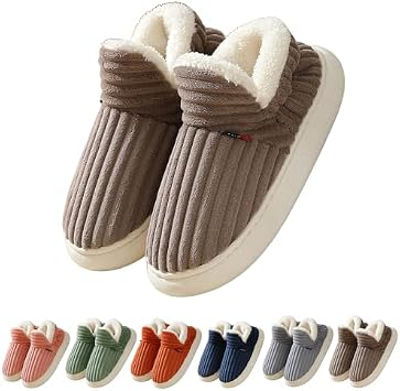 Puffy Slippers Booties for Women Men, Anti-Skid Cozy Pillow Warm Fuzzy House Cloud Indoor Outdoor Thick Sole Slipper
