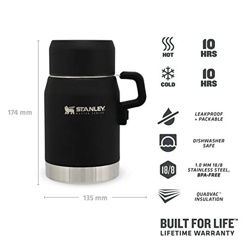 Stanley Master Unbreakable Food Jar 0.5L / 17OZ Foundry Black, Lunchbox houdt 10 uur warm, of koud, Dubbelwandige… - Image 4