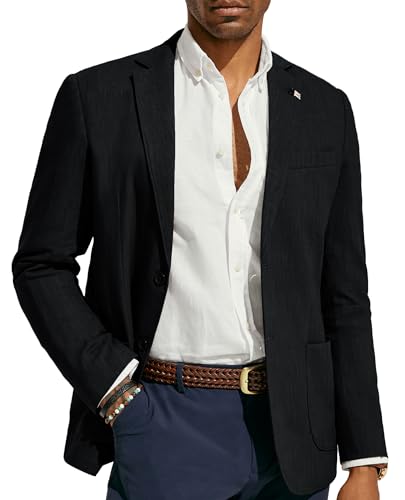Image of PJ PAUL JONES Mens Casual Blazer Lightweight Linen Sport Coat 2 Button Unlined Suit Jackets
